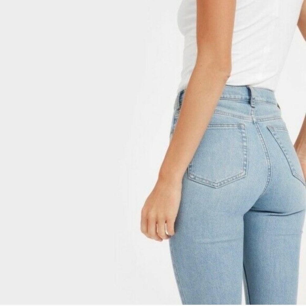 Everlane High Rise Ankle Skinny Jeans Light Wash